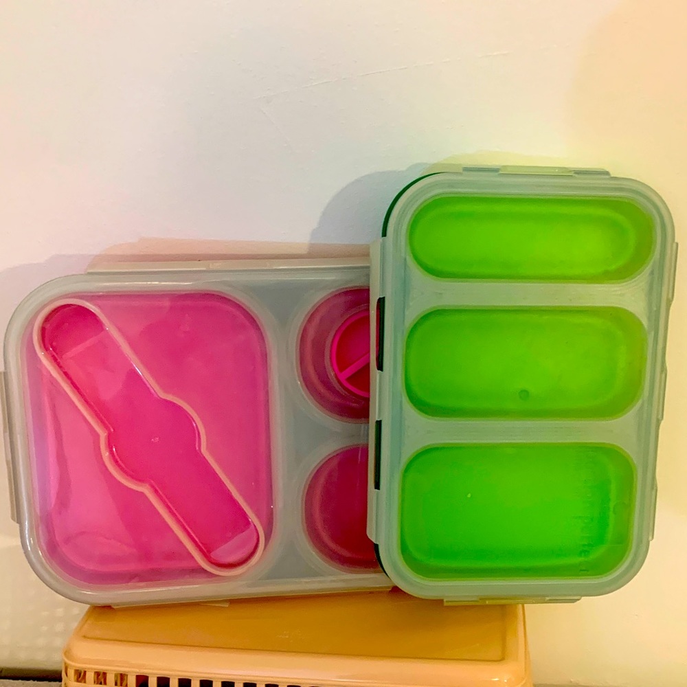 2 Gently Used Portion Perfect Reusable Containers